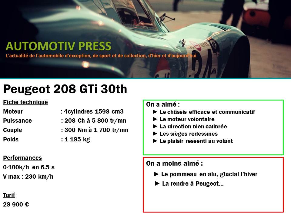 Peugeot 208 GTi 30th