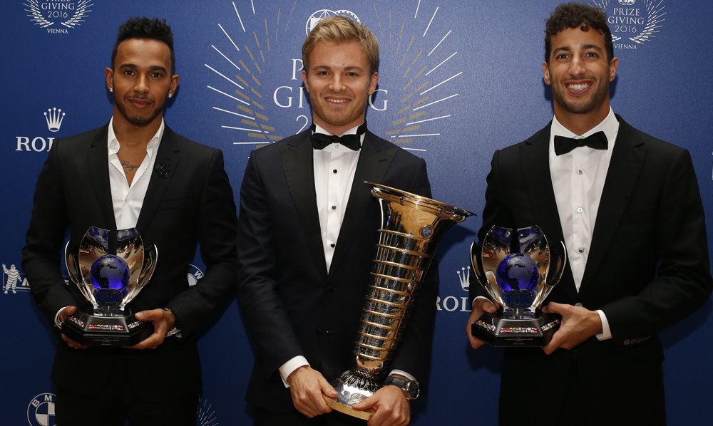 Formule 1 2016 - Nico Rosberg, Lewis Hamilton, Daniel Riccardo