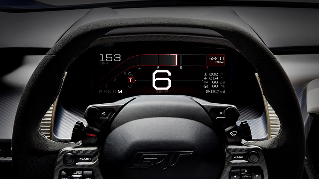 Ford GT digital dash board