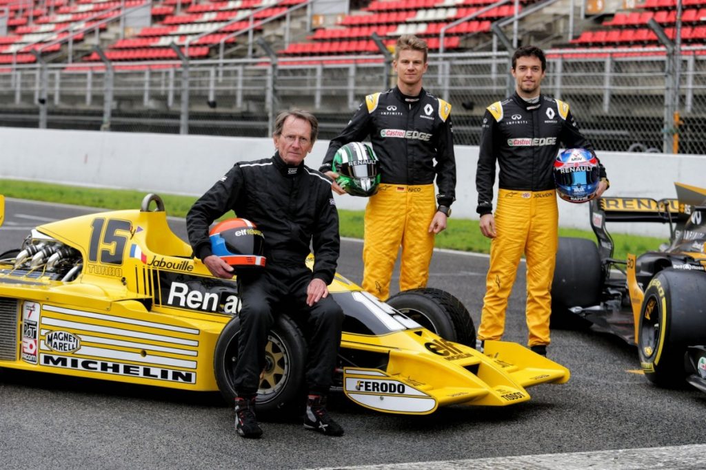 Renault 40 ans de F1 - Silverstone GP 2017 - Jabouille, Hulkenberg, Palmer