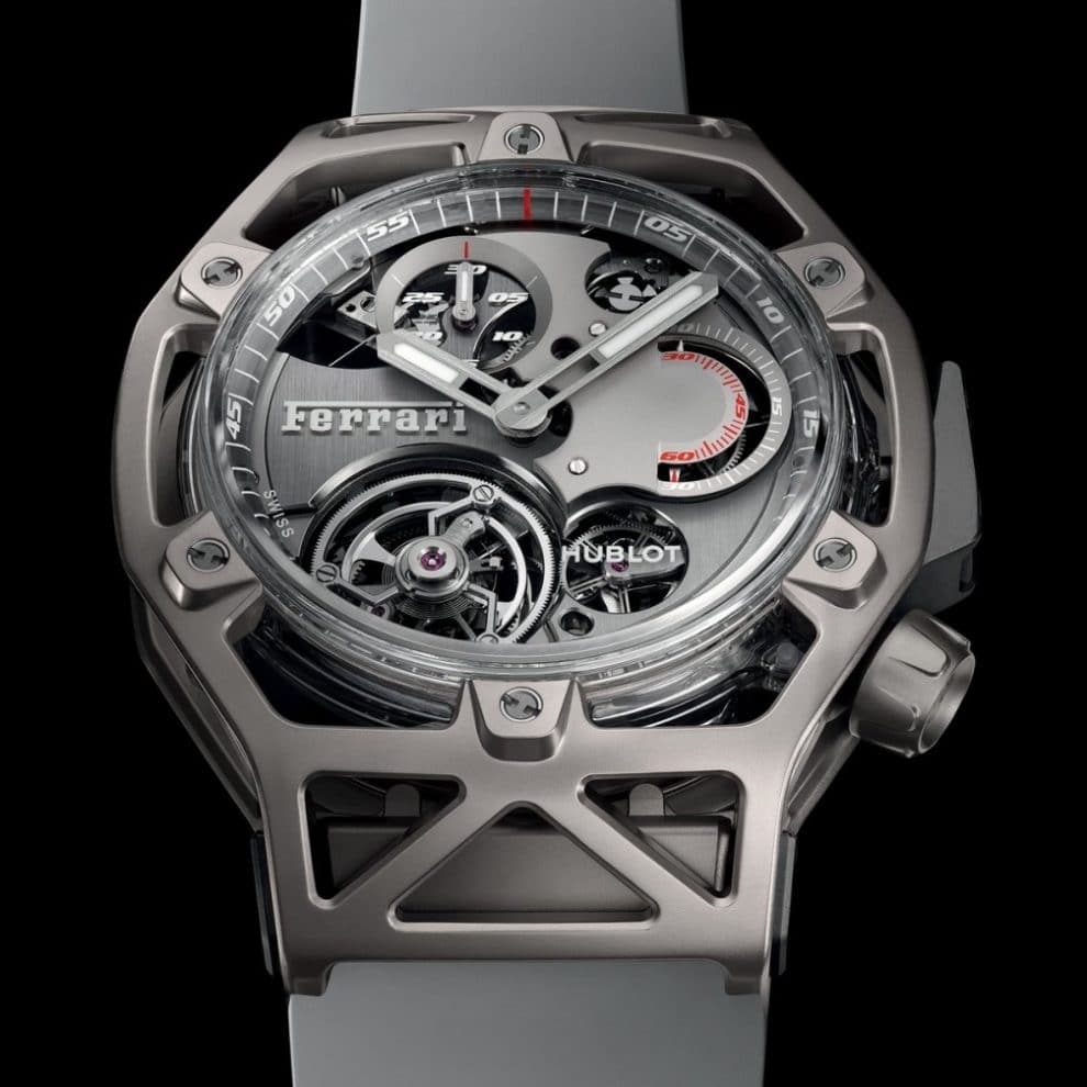 Hublot Techframe Ferrari Tourbillon Chronograph Sapphire White Gold