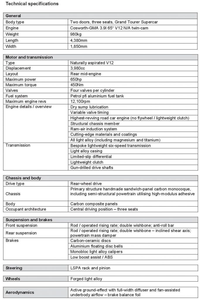 T.50 technical data