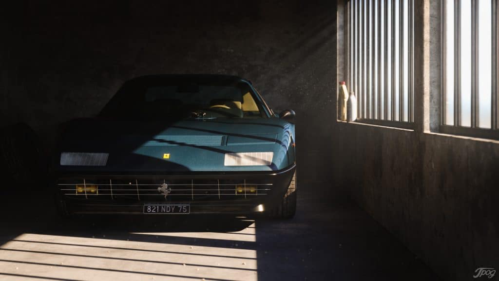 Ferrari 512BB, bleu Ribot, Copyright Jpog