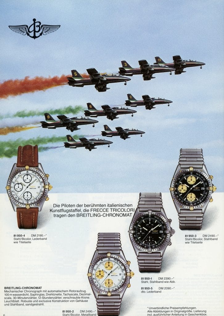 Extrait d'un catalogue Breitling de 1987 - Chronomat