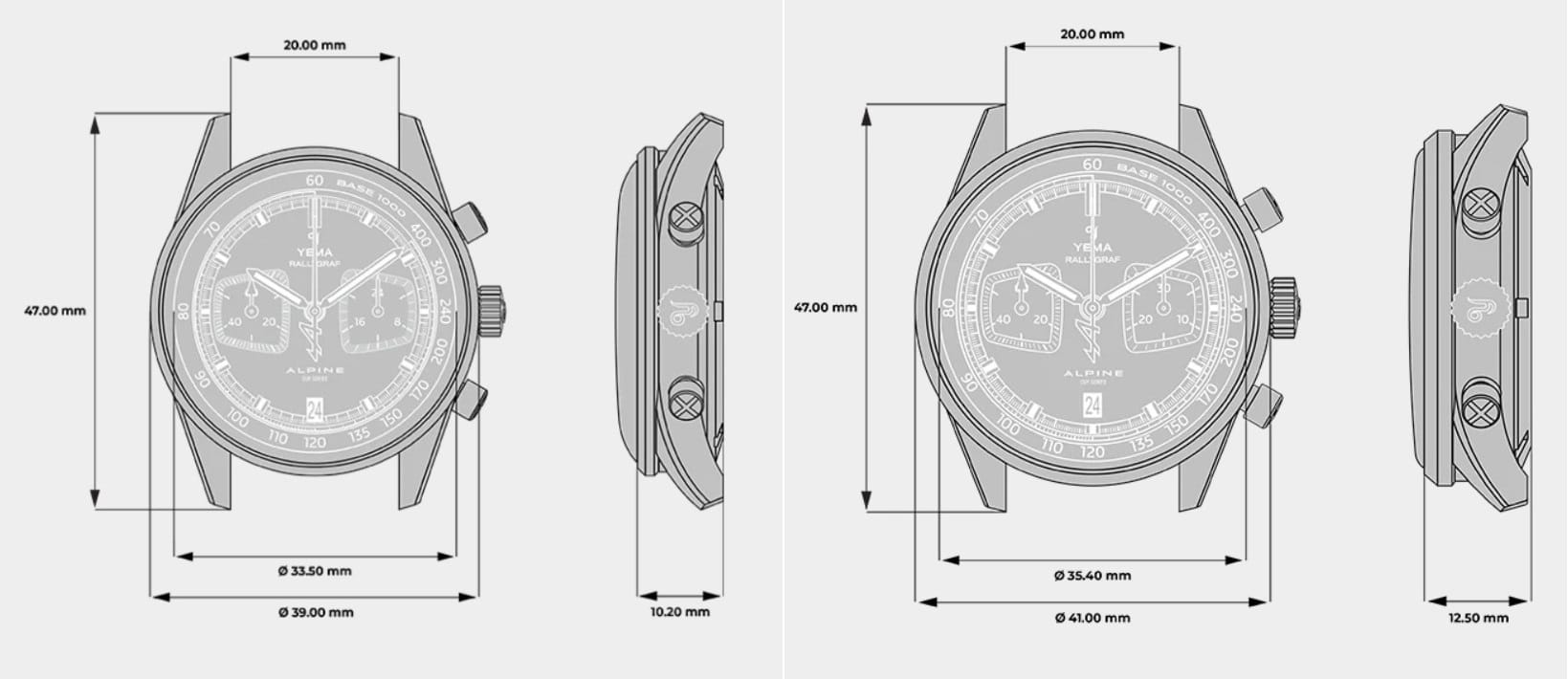 Yema Rallygraf Alpine Cup Series meca-quartz et manuel