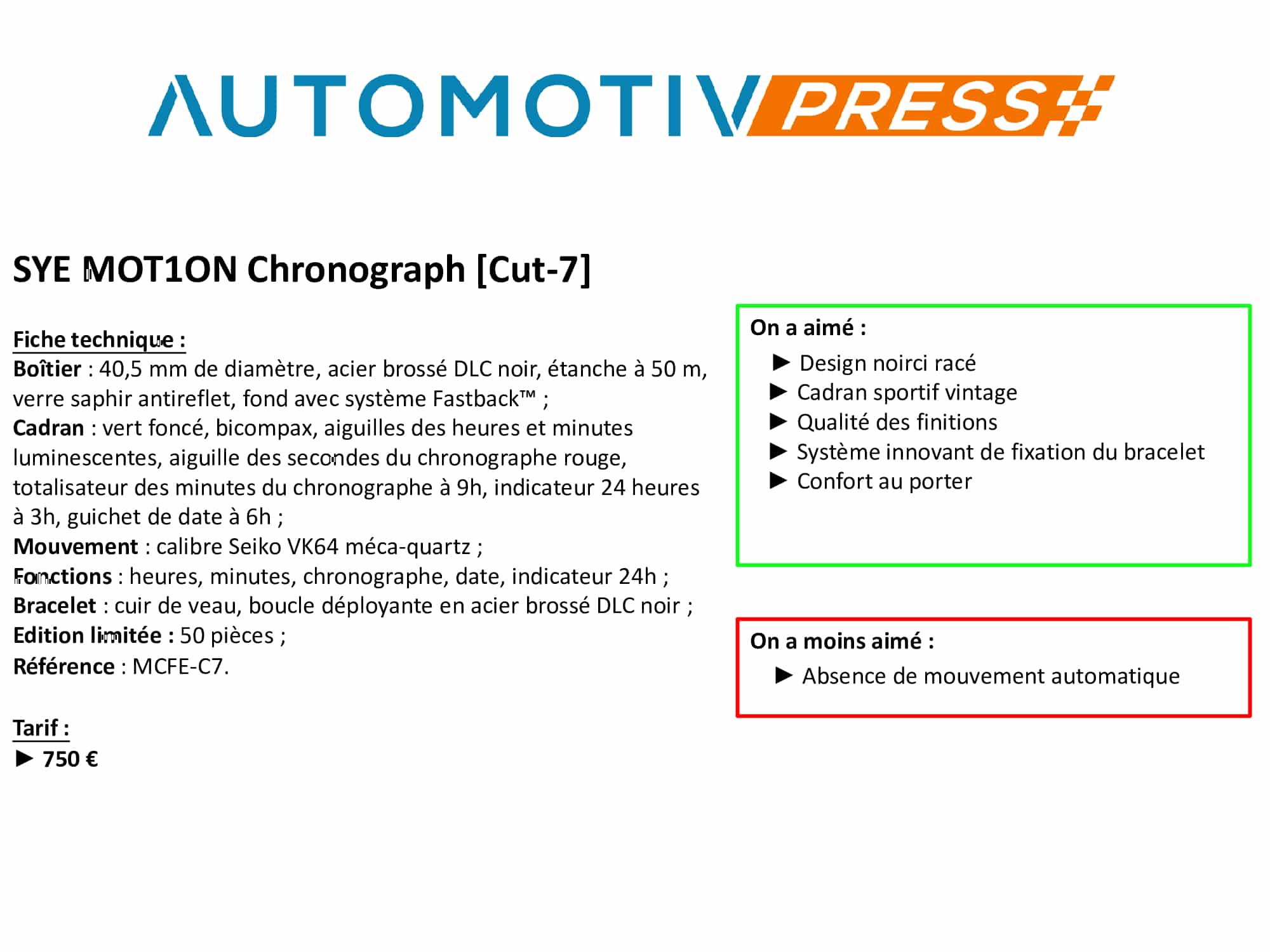 SYE Chronograph [CUT 7]