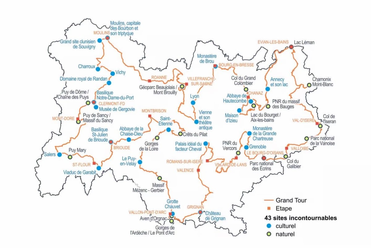 « Grand Tour » Auvergne Rhône Alpes